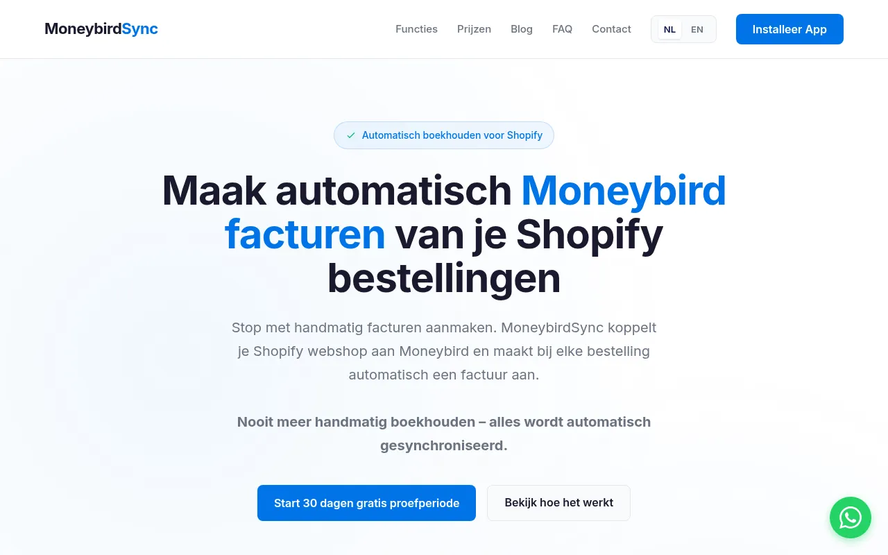 MoneybirdSync Screenshot